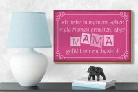 Holzschild Spruch 18x12cm Name Mama gefällt mir am besten
