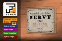 Holzschild Spruch 18x12cm wenn Leben nervt streu Glitter