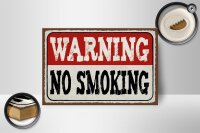 Holzschild Hinweis 18x12cm Warning no smoking