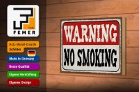 Holzschild Hinweis 18x12cm Warning no smoking
