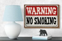 Holzschild Hinweis 18x12cm Warning no smoking