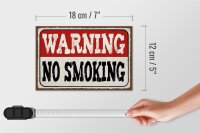 Holzschild Hinweis 18x12cm Warning no smoking