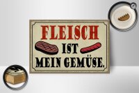 Holzschild Spruch 18x12cm Fleisch ist mein Gemüse Grill