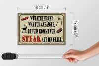 Holzschild Spruch 18x12cm bei uns kommt Steak auf Grill