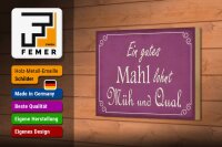 Holzschild Spruch 18x12cm ein gutes Mahl lohnt Müh Qual