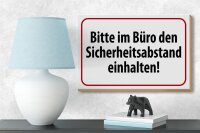 Holzschild Hinweis 18x12cm im Büro Sicherheitsabstand