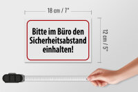 Holzschild Hinweis 18x12cm im Büro Sicherheitsabstand