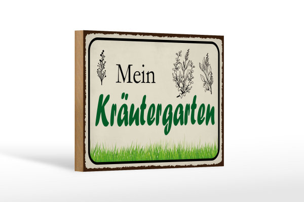 Holzschild Spruch 18x12cm mein Kräutergarten Garten