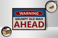 Holzschild Spruch 18x12cm Warning grumpy old man ahead