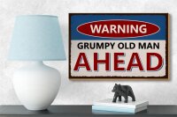 Holzschild Spruch 18x12cm Warning grumpy old man ahead