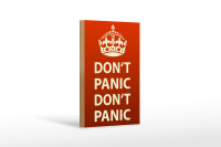Holzschild Spruch 12x18cm don´t Panic keine Panik...