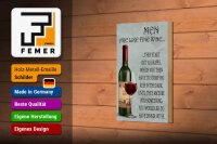 Holzschild Spruch 12x18cm Men are like fine wine Männer