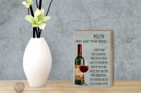 Holzschild Spruch 12x18cm Men are like fine wine Männer
