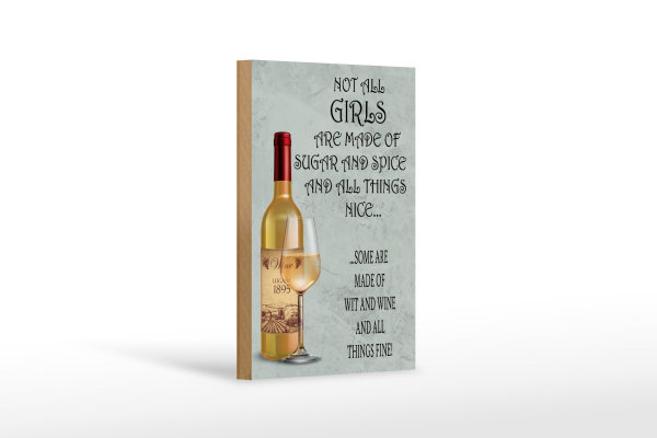 Holzschild Spruch 12x18cm not all girls made of sugar and