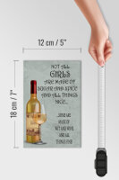Holzschild Spruch 12x18cm not all girls made of sugar and
