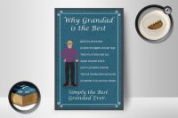 Holzschild Spruch 12x18cm why Grandad is the best Opa