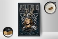 Holzschild Spruch 12x18cm Valkyrie go to Valhalla Wiking