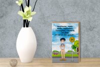 Holzschild Spruch 12x18cm Maske Impfausweis alles gedacht