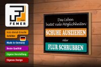 Holzschild Spruch 18x12cm Schuhe ausziehen Flur schrubben