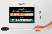 Holzschild Spruch 18x12cm Schuhe ausziehen Flur schrubben