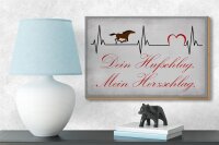Holzschild Spruch 18x12cm Pferd dein Hufschlag Herzschlag
