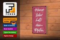 Holzschild Spruch 12x18cm meine Liebe hat vier Pfoten