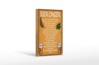Holzschild Spruch 12x18cm Bier unser in Ewigkeit Prost