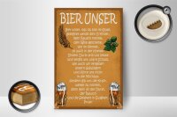 Holzschild Spruch 12x18cm Bier unser in Ewigkeit Prost