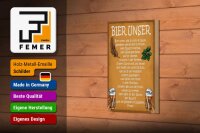 Holzschild Spruch 12x18cm Bier unser in Ewigkeit Prost