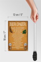 Holzschild Spruch 12x18cm Bier unser in Ewigkeit Prost