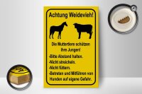 Holzschild Hinweis 12x18cm Achtung Weidevieh nicht füttern