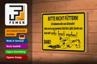 Holzschild Warnschild 18x12cm Bitte Nicht Füttern (Pferd)