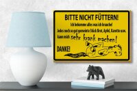 Holzschild Warnschild 18x12cm Bitte Nicht Füttern (Pferd)
