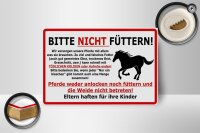 Holzschild Warnschild 18x12cm (Pferd) Bitte nicht füttern