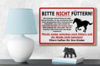 Holzschild Warnschild 18x12cm (Pferd) Bitte nicht füttern