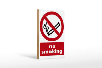 Holzschild Warnschild 12x18cm No Smoking