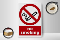 Holzschild Warnschild 12x18cm No Smoking
