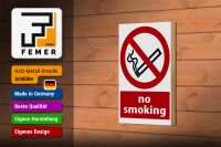 Holzschild Warnschild 12x18cm No Smoking