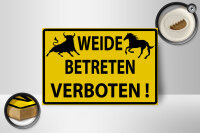 Holzschild Warnschild 18x12cm Weide Betreten verboten