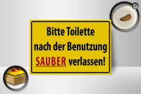 Holzschild Hinweis 18x12cm Toilette nach Benutzung