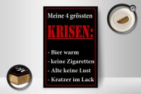 Holzschild Spruch 12x18cm Meine 4 grössten Kriesen