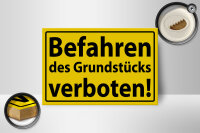 Holzschild Warnschild 18x12cm Befahren Grundstück verboten