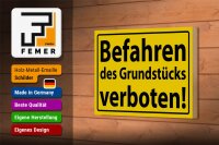 Holzschild Warnschild 18x12cm Befahren Grundstück verboten