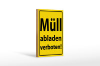 Holzschild Hinweis 12x18cm Müll abladen verboten