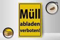Holzschild Hinweis 12x18cm Müll abladen verboten