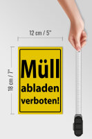 Holzschild Hinweis 12x18cm Müll abladen verboten
