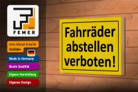 Holzschild Hinweis 18x12cm Fahrräder abstellen verboten