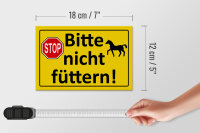 Holzschild Hinweis 18x12cm Stop Bitte nicht füttern (Pferd)