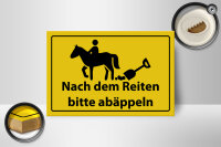 Holzschild Hinweis 18x12cm Nach Reiten bitte abäppeln