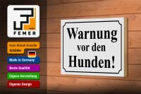 Holzschild Hinweis 18x12cm Warnung vor den Hunden (s/w)